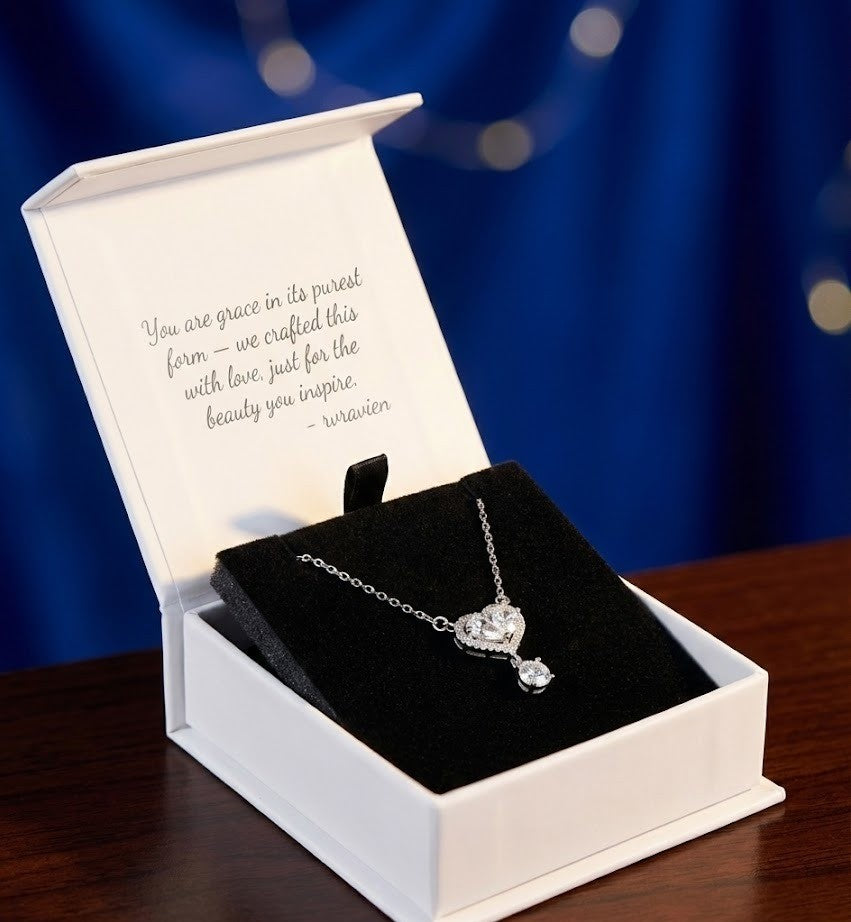 Silver Crystal Heart Pendant | RVP-12