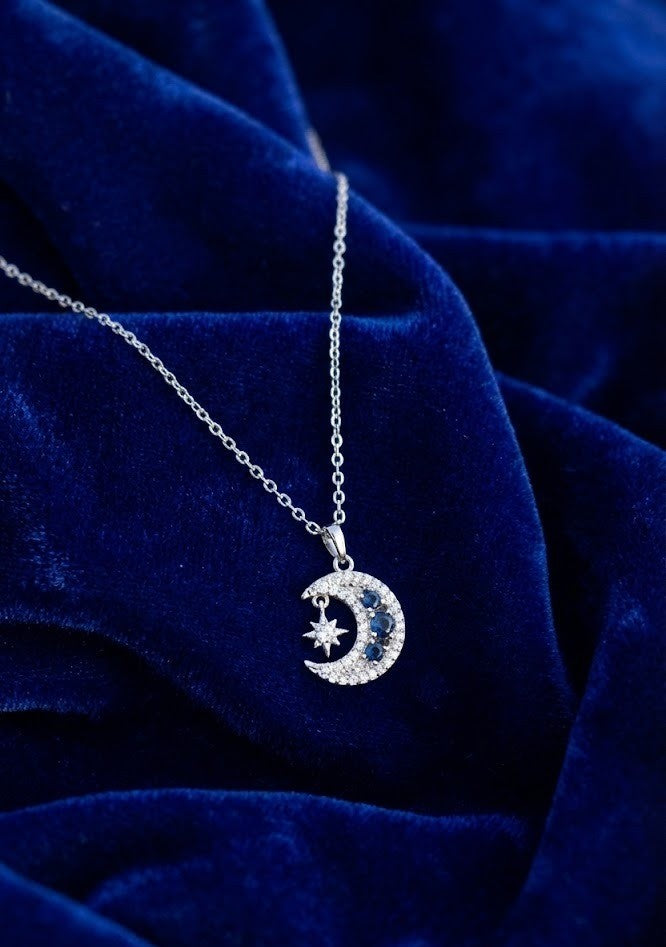 Silver Pearl Moon Pendant | RVP-6