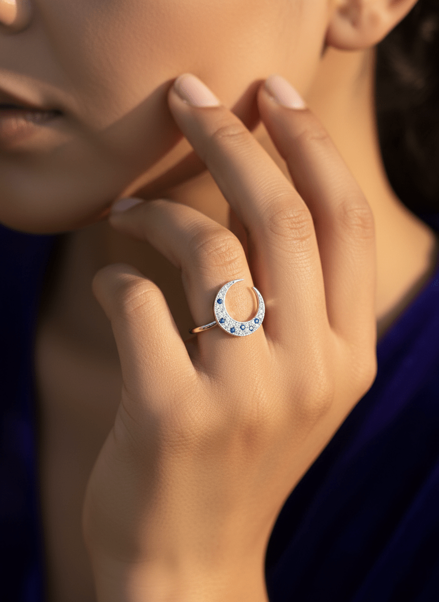 Silver Moonstone Empress Ring | RVR-6