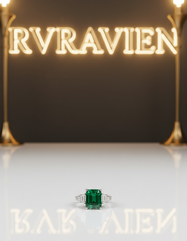 Silver Sunset Green Ring| RVRRR-36