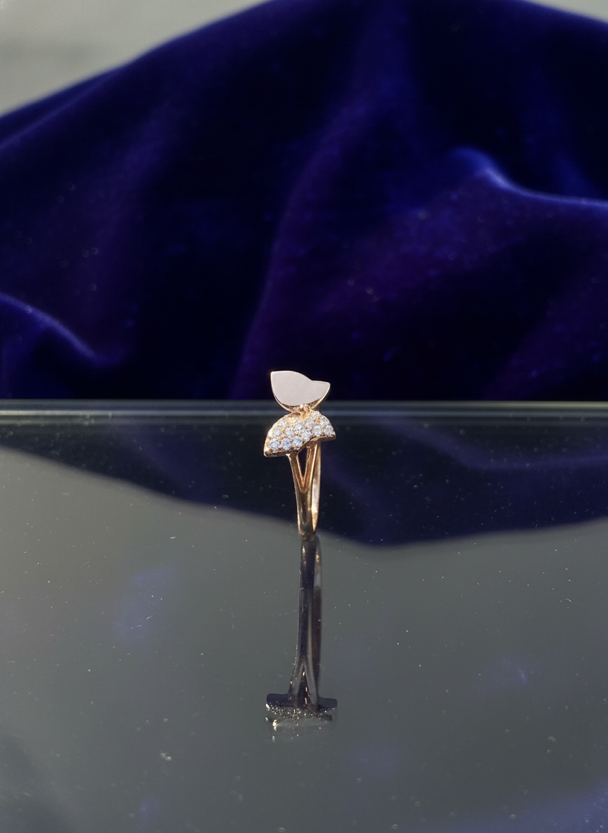 Silver Opaline Crown Ring | RVR-20