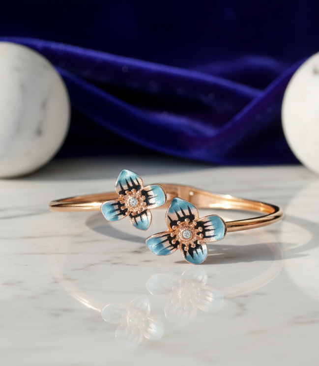 Rose Gold Floral Mist Adjustable Bracelet | RVK-3