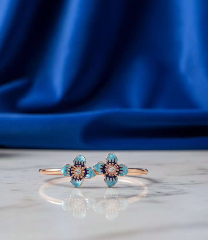 Rose Gold Floral Mist Adjustable Bracelet | RVK-3