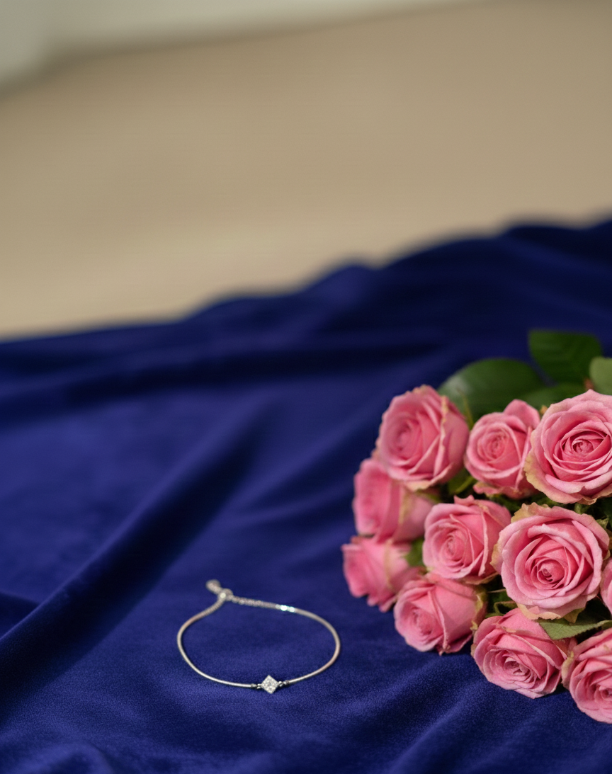 Silver Mystic Flower Anklet | RVA-11