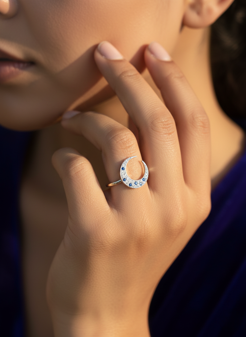 Silver Moonstone Empress Ring | RVR-6