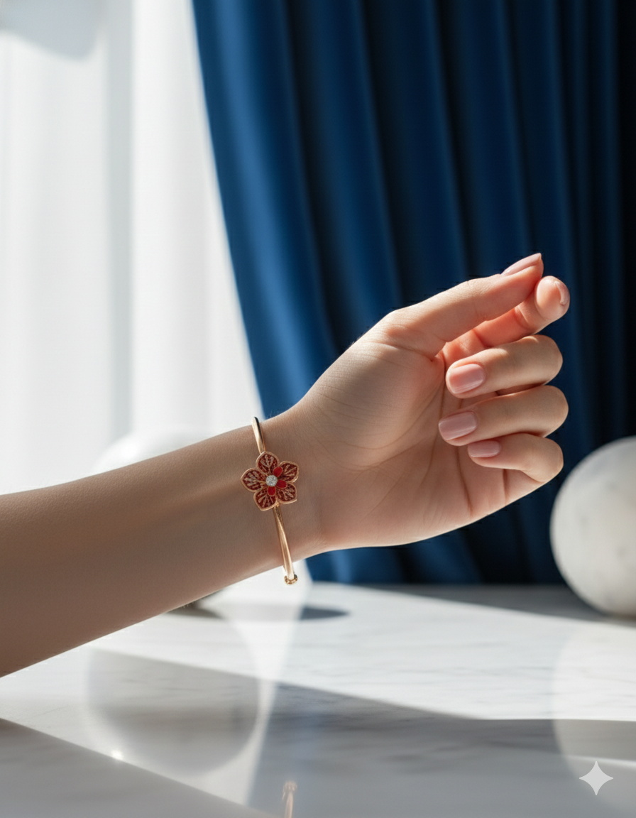 Rose Gold Blush Aura Adjustable Bracelet | RVK-18