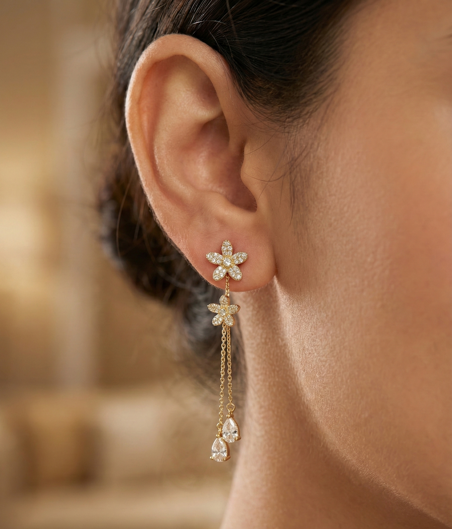 Silver Golden Shade Mist Earrings | RVE-20