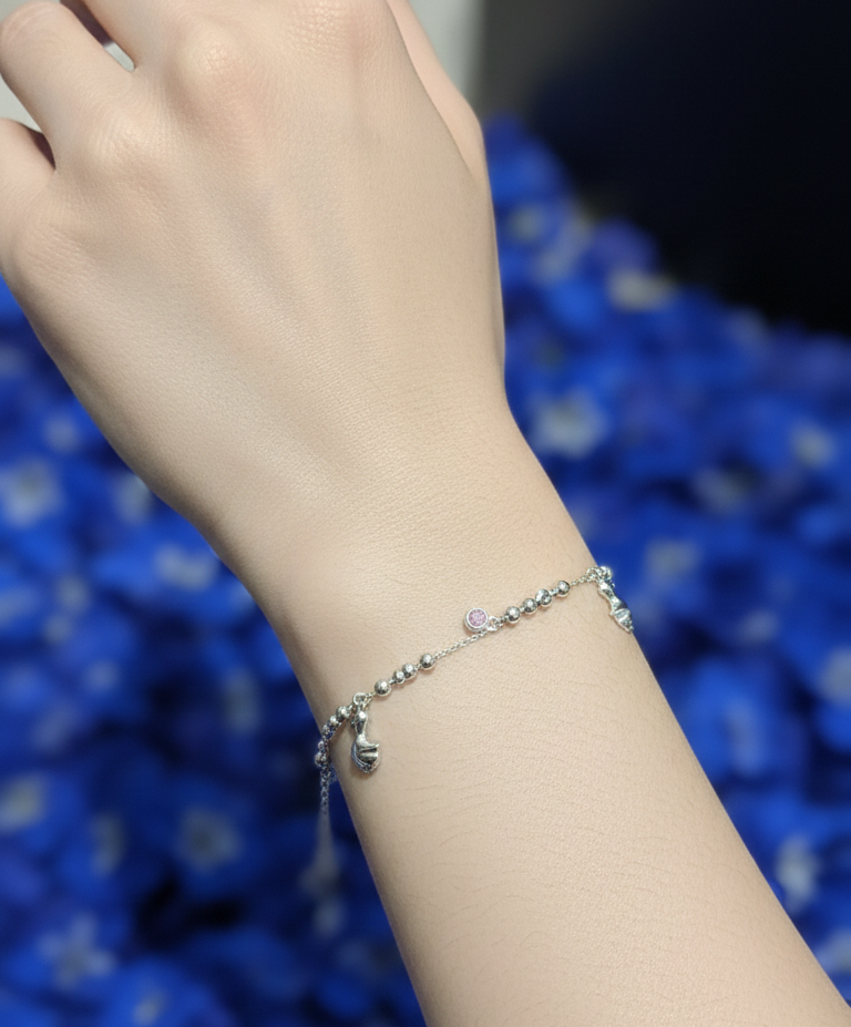 Silver Noble Arc Bracelet| RVB-22