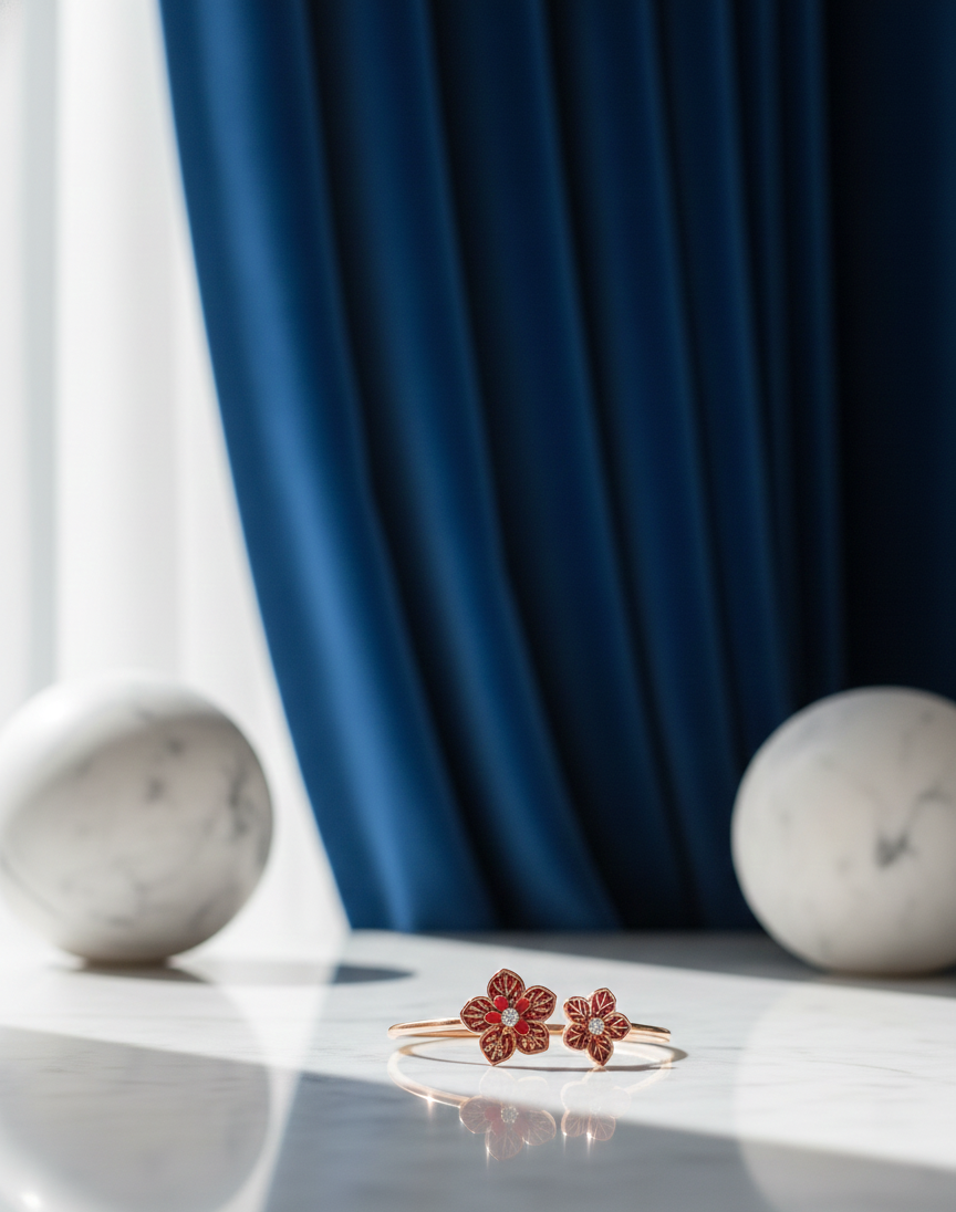 Rose Gold Blush Aura Adjustable Bracelet | RVK-18