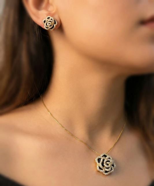 Gold Black Rose Glow Set |RVS13