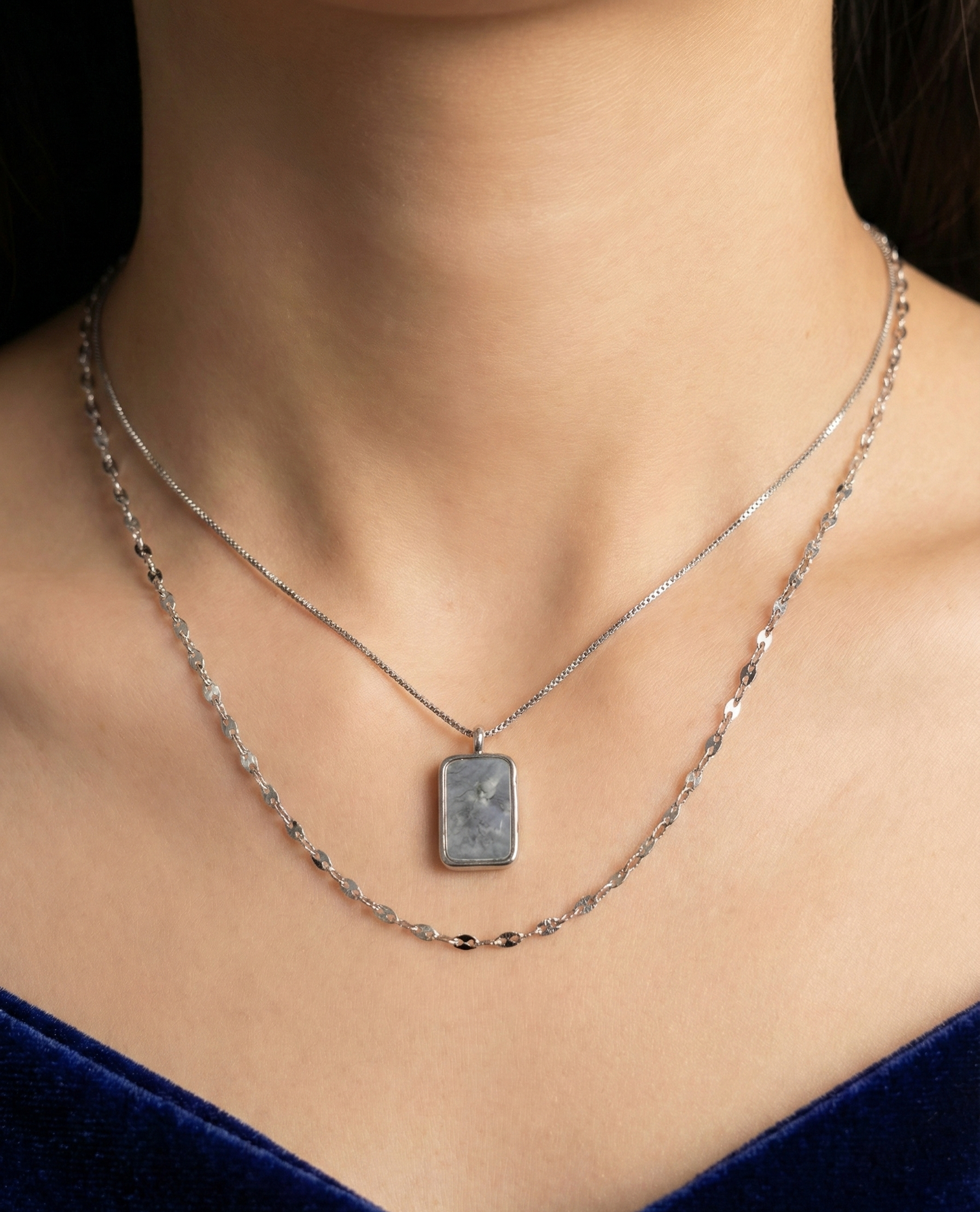 Silver Opaline Pendant | RVP-5