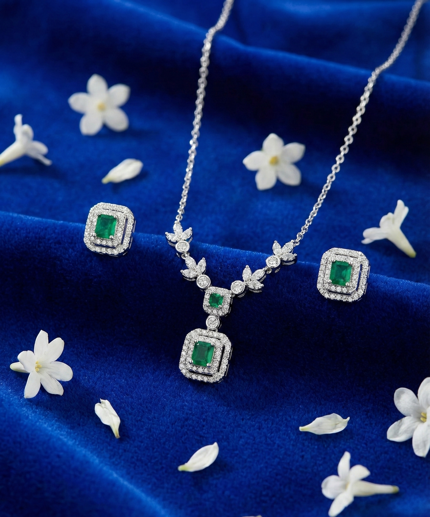 Silver Royal Green Charm Set |RVS6