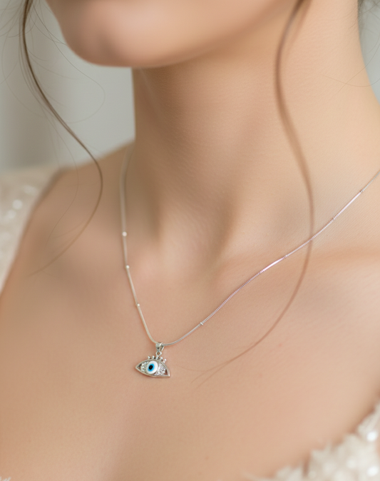 Silver Destiny Evil Eye Pendant |RV-13