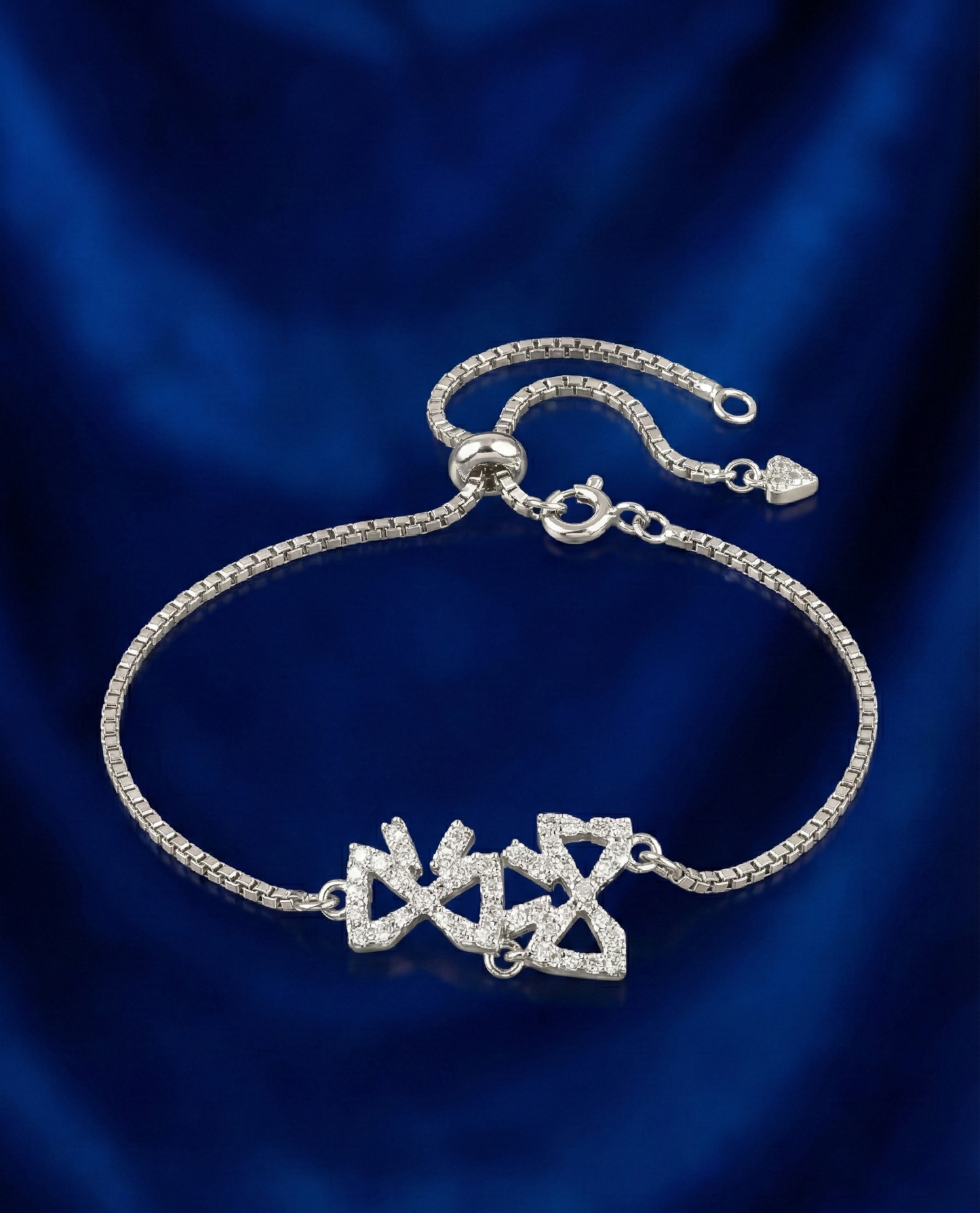 Silver Sapphire Winglet Bracelet|RVB-33