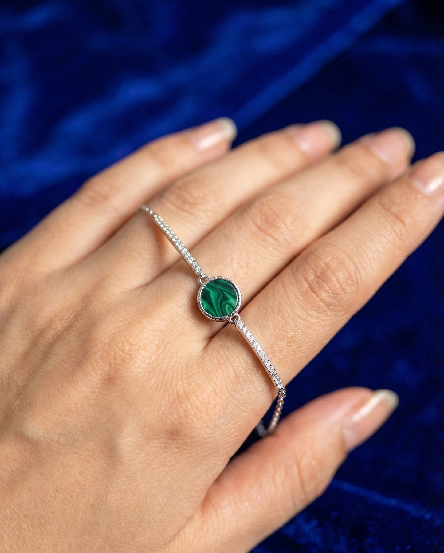 Silver Opal Green Bracelet | RVB-30