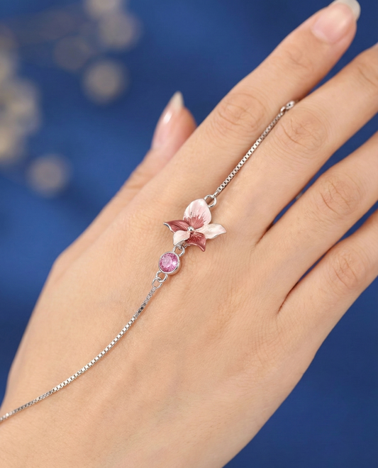 Silver Soft Petaline Charm Bracelet|RVB-4