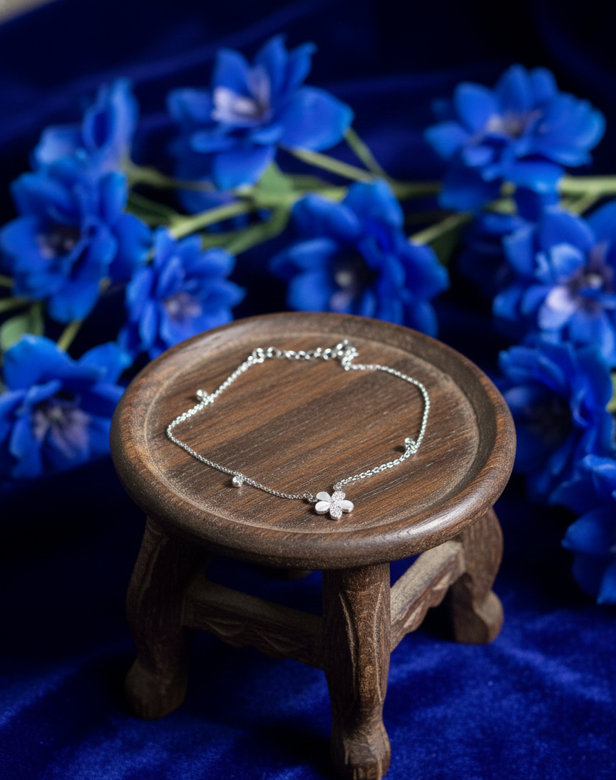 Silver Lune Blossom Bracelet|rvb57