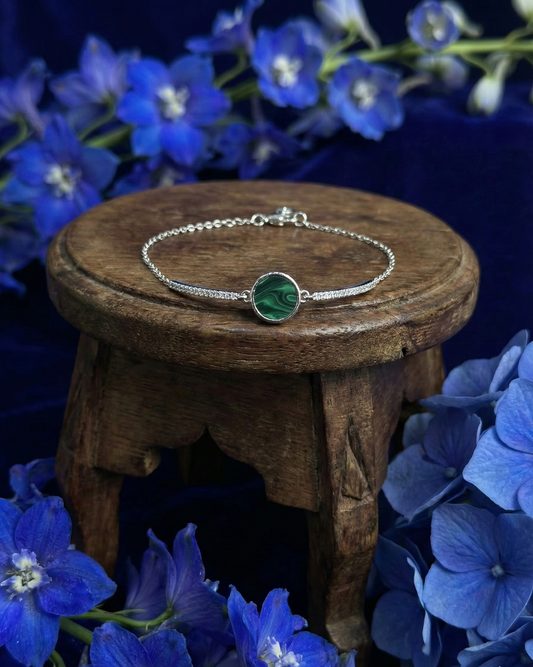Silver Opal Green Bracelet | RVB-30