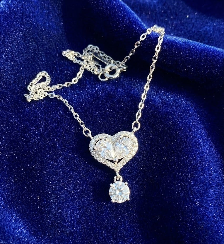 Silver Crystal Heart Pendant | RVP-12