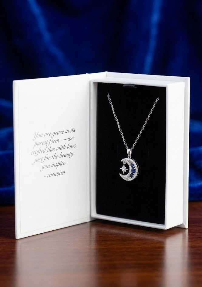 Silver Pearl Moon Pendant | RVP-6