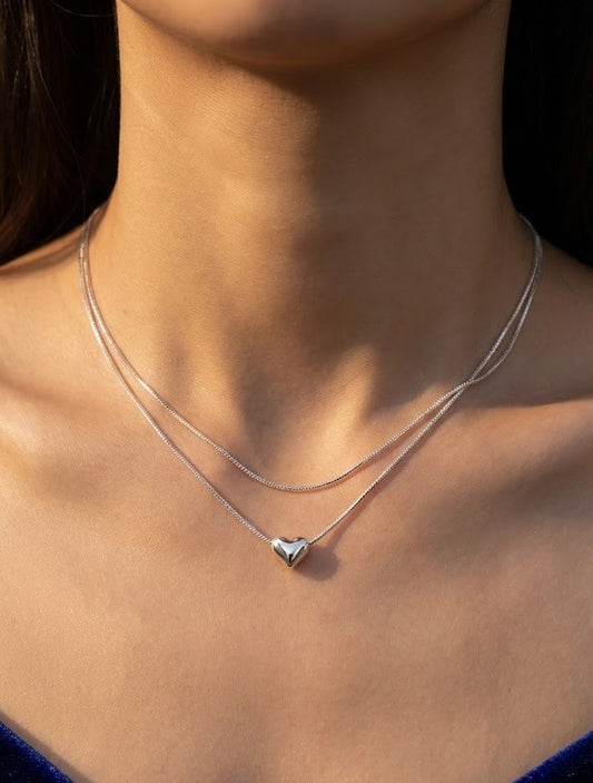 Silver Heart Radiance Pendant | RVP-17