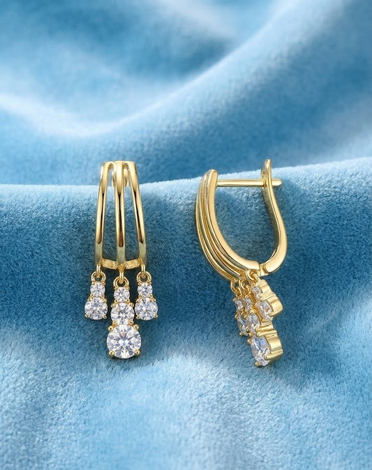 Silver Golden Shade Meadow Earrings | RVER-28