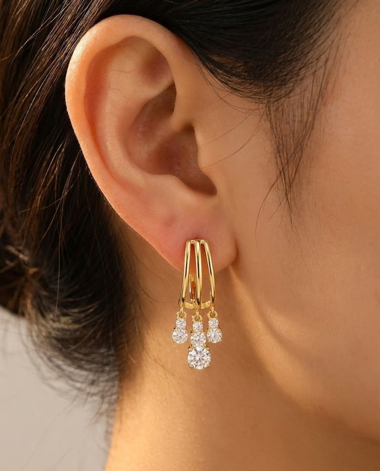 Silver Golden Shade Meadow Earrings | RVER-28