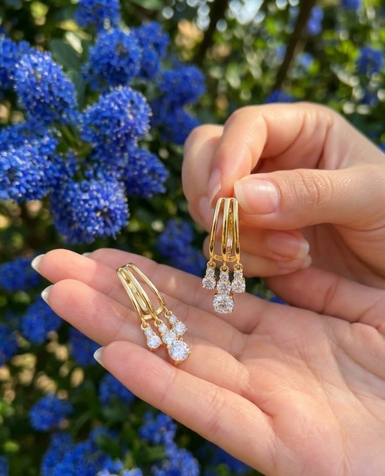 Silver Golden Shade Meadow Earrings | RVER-28