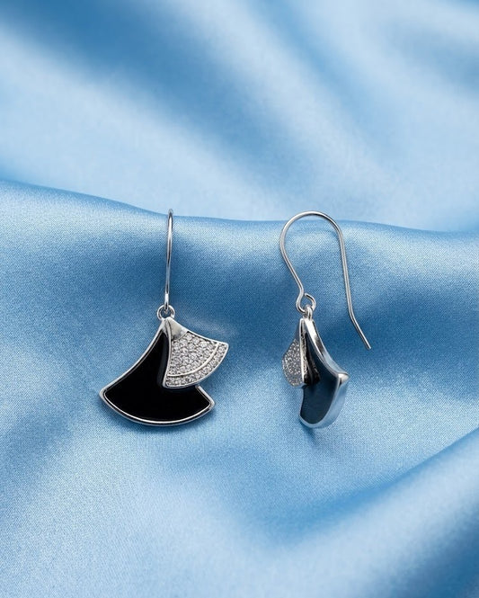 Silver Black Celestia Ear Rings | RVER11