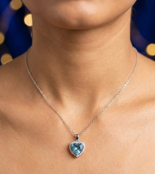 Silver Blue Sapphire Pendant| RVP-1