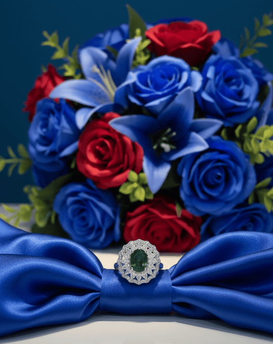 Silver Bloom Green Ring| RVRRR-20