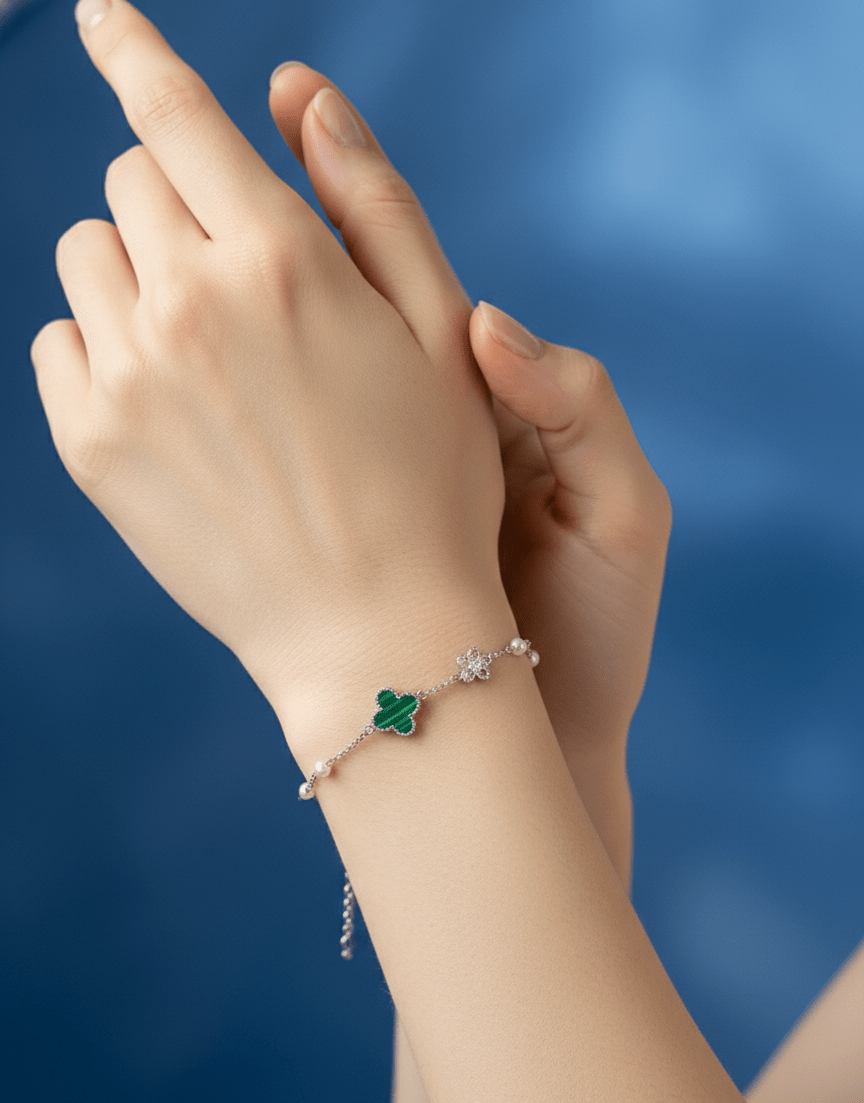 Silver Floral Mist Bracelet | RVB-37