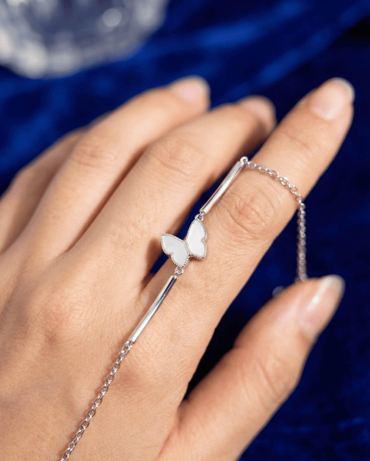 Silver Crystal Butterfly Bracelet | RVB41