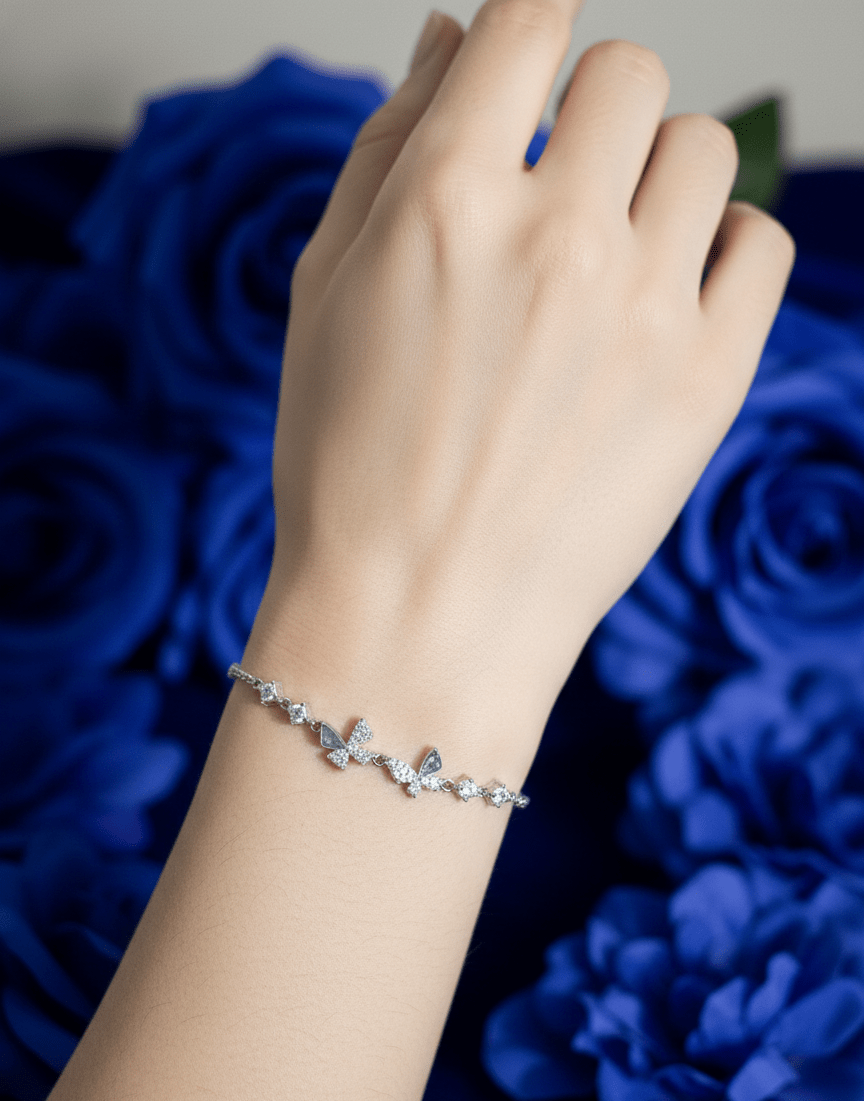 Silver Butterfly Bloom Bracelet | RVB49