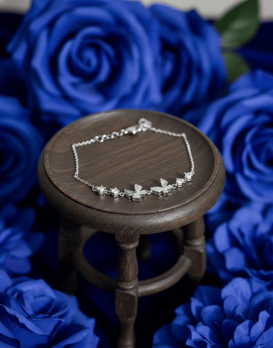 Silver Butterfly Bloom Bracelet | RVB49