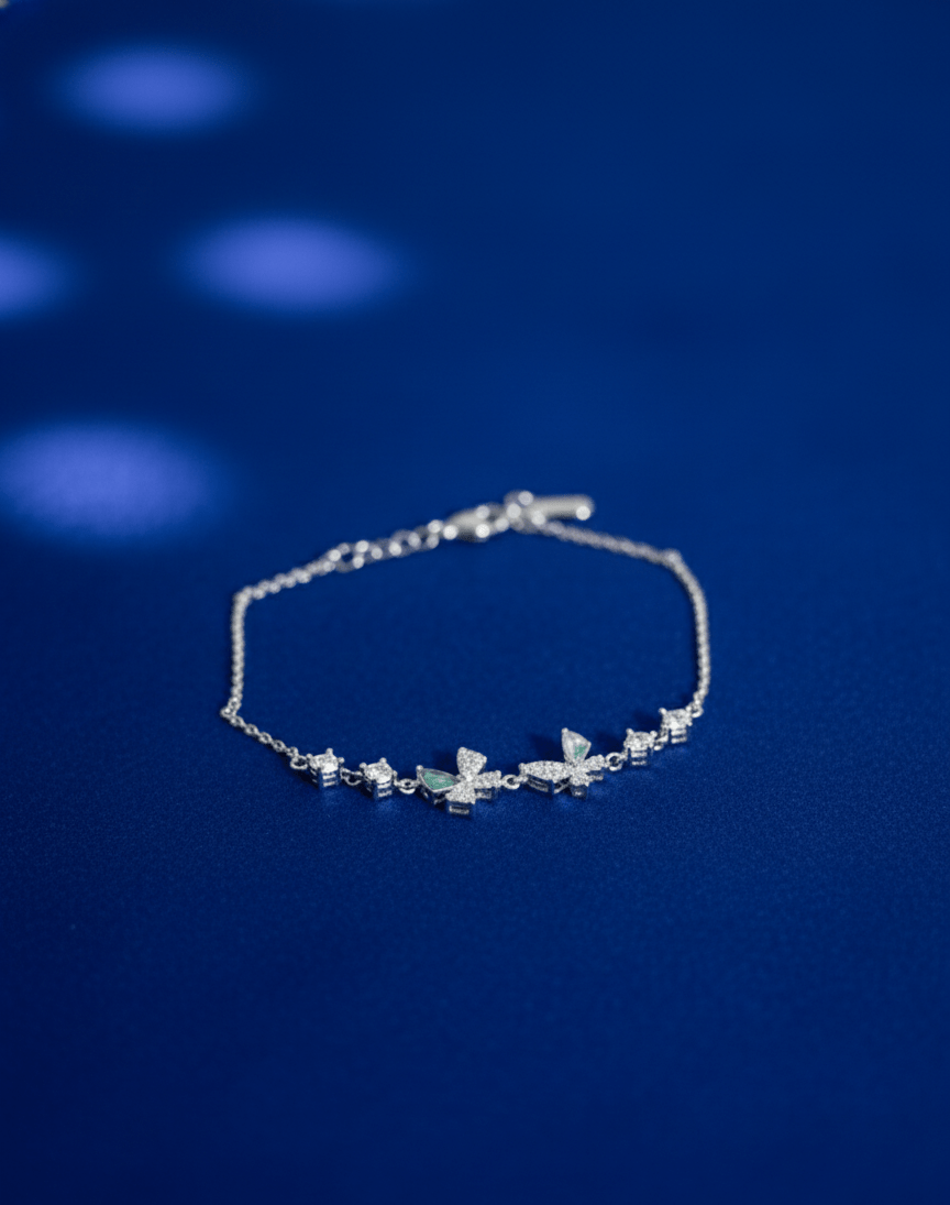 Silver Butterfly Bloom Bracelet | RVB49