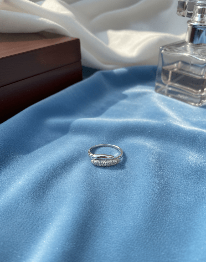 Silver Crystal Dew Ring | RVR-29