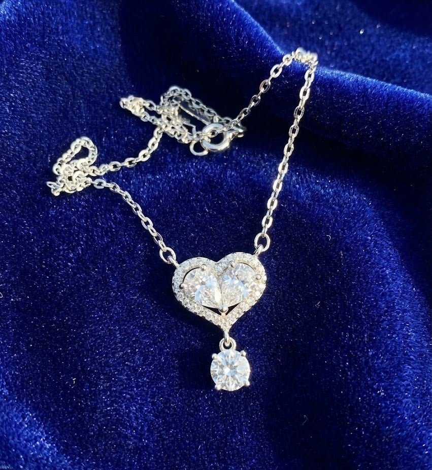 Silver Crystal Heart Pendant | RVP-12