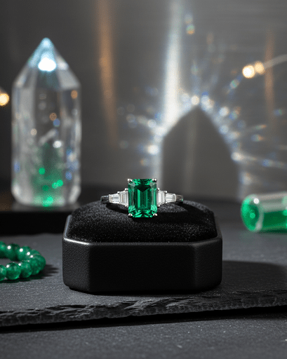 Silver GreenGleam Ring| RVRRR-39