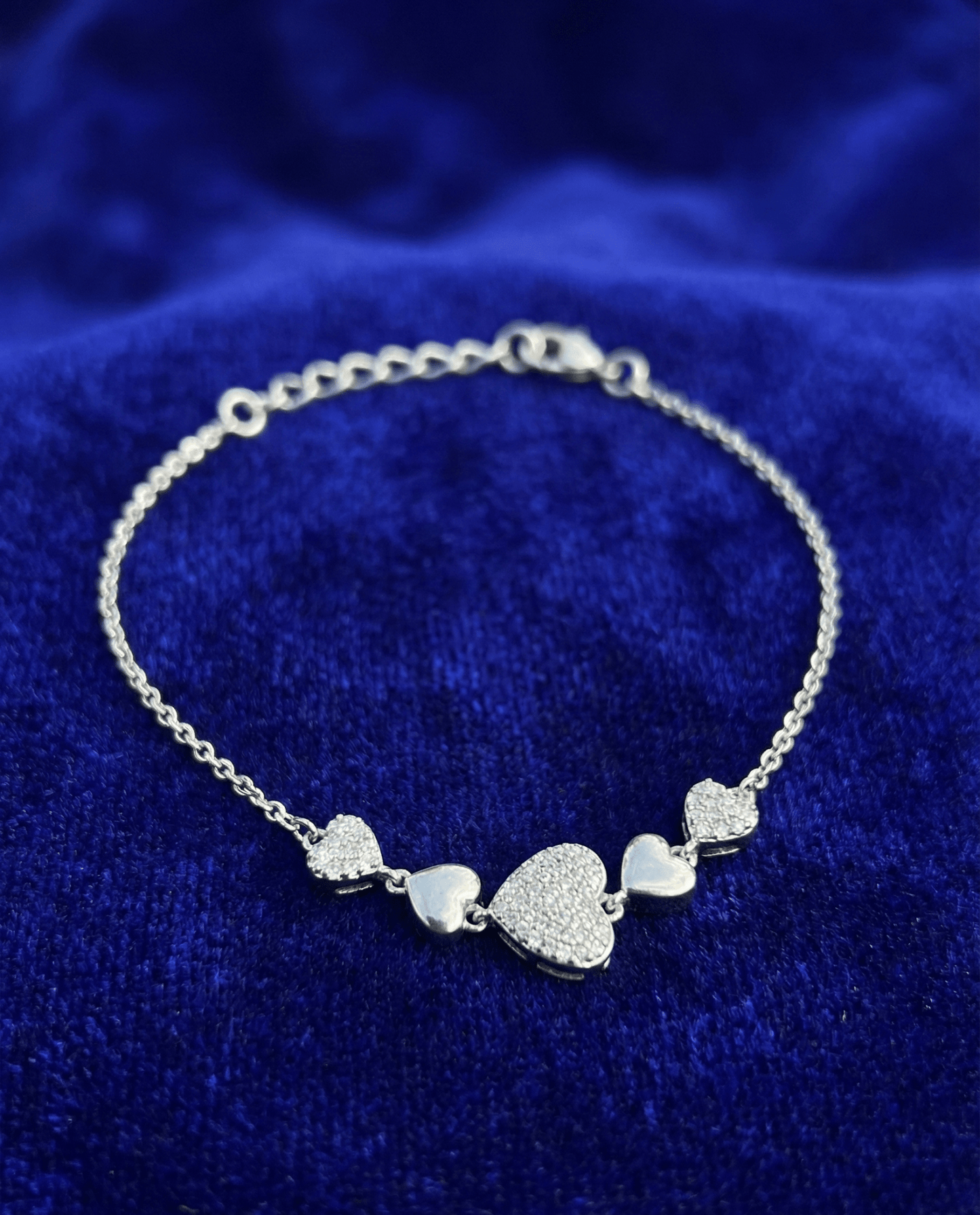 Silver Heart Diamond Bracelet | RVB50