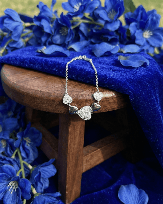 Silver Heart Diamond Bracelet | RVB50