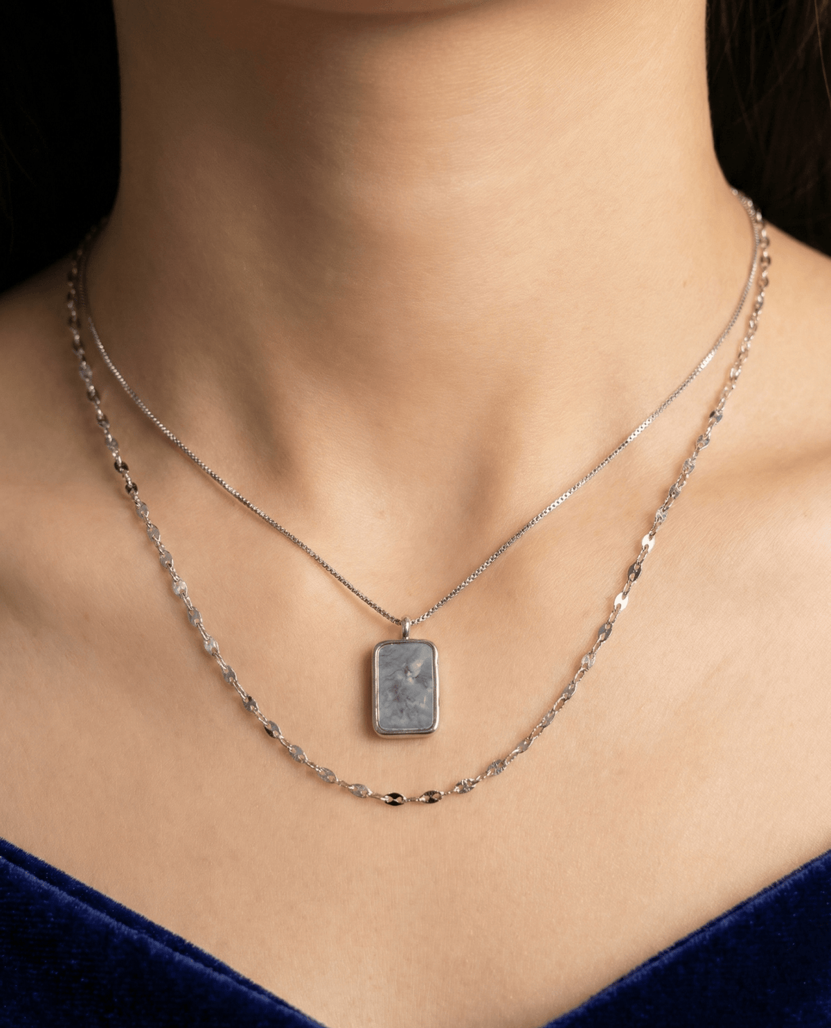 Silver Opaline Pendant | RVP-5