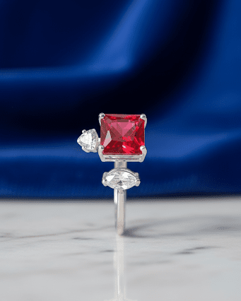 Silver Prism Red Ring| RVRRR-12