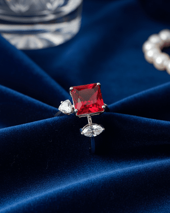 Silver Prism Red Ring| RVRRR-12