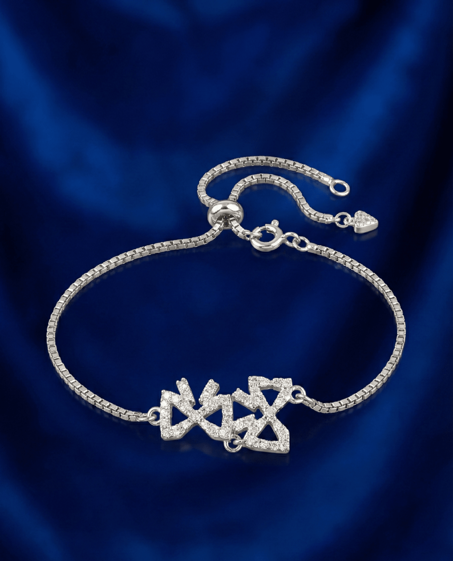 Silver Sapphire Winglet Bracelet|RVB-33