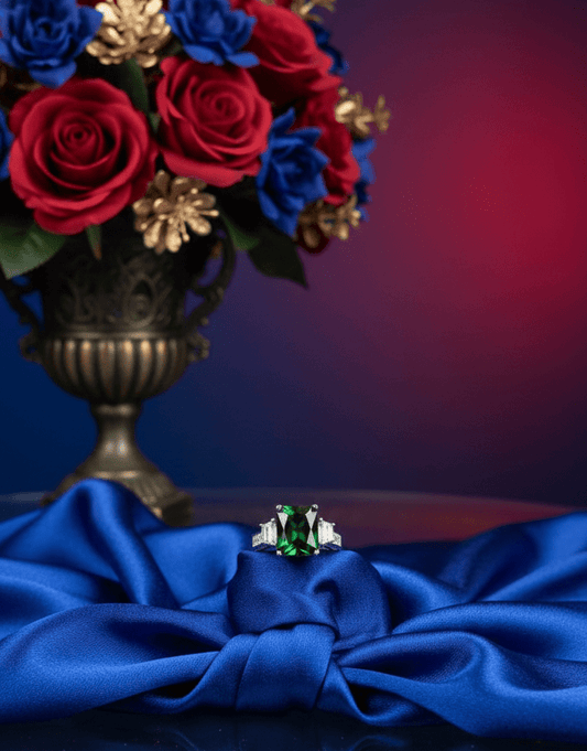 Silver Sunset Green Ring| RVRRR-36