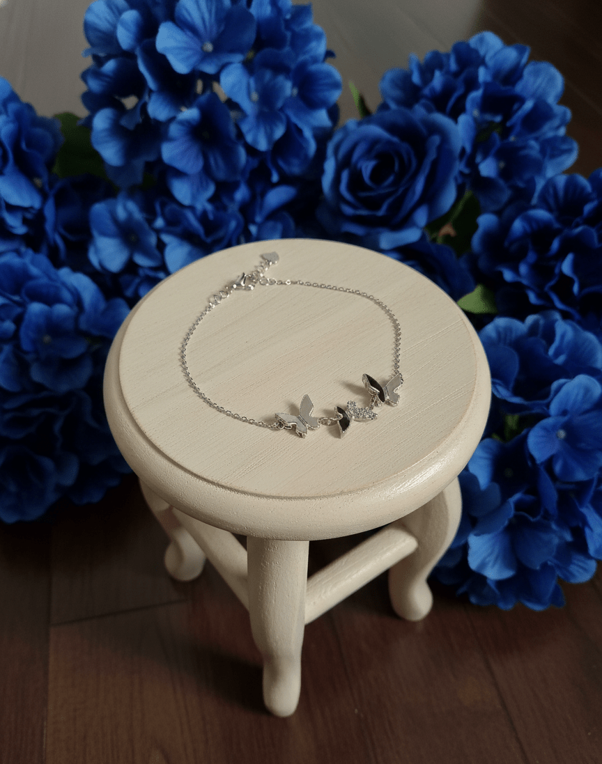 Silver Crystal Butterfly Bracelet | RVB-54