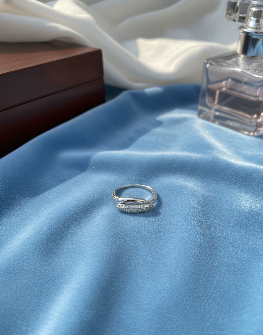 Silver Crystal Dew Ring | RVR-29